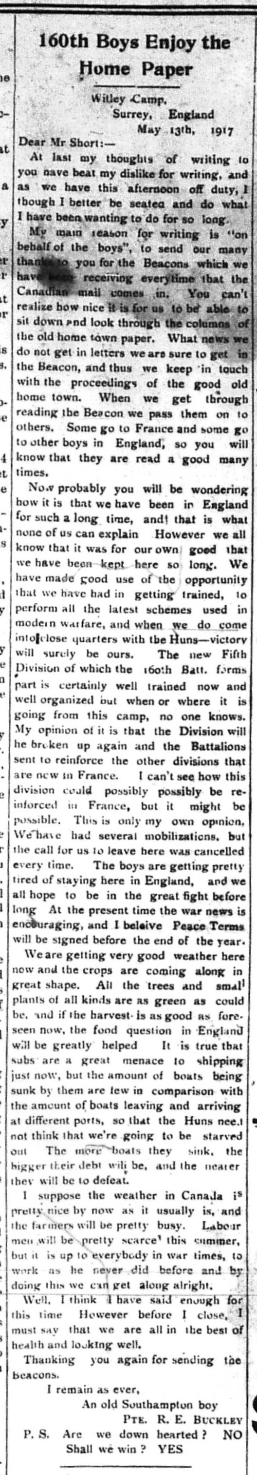 The Beacon Southampton, June 7, 1917